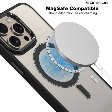 Sonique Magnetic Back Cover Σιλικόνης Μαύρο (iPhone 15)