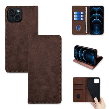 Sonique Vintage Magnet Wallet Δερματίνης / Πλαστικό / Σιλικόνης Καφέ (iPhone 15)