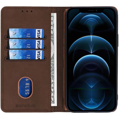 Sonique Vintage Magnet Wallet Δερματίνης / Πλαστικό / Σιλικόνης Καφέ (iPhone 15)