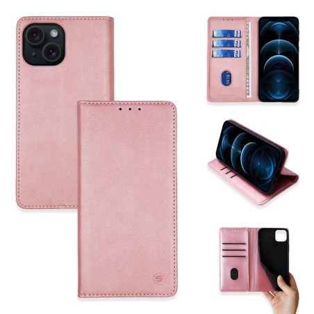 Sonique Book Δερματίνης Ροζ Χρυσό (iPhone 15)