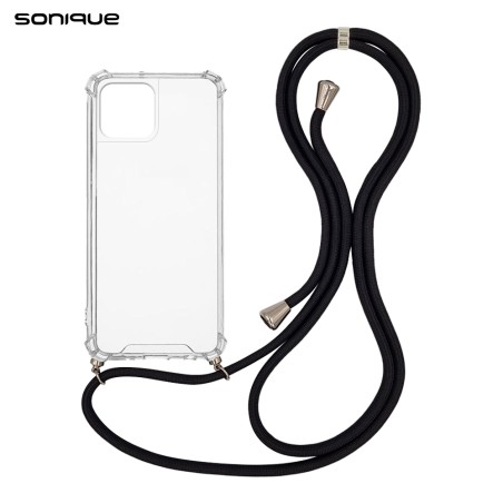 Sonique Back Cover Σιλικόνης με Λουράκι Διάφανο (iPhone 15)