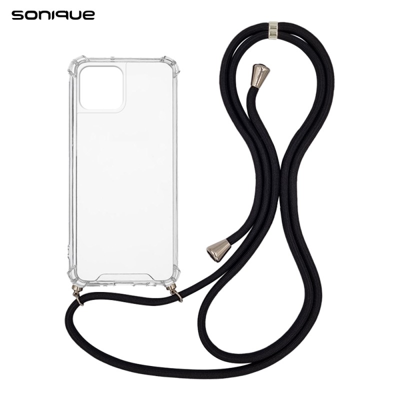 Sonique Back Cover Σιλικόνης με Λουράκι Διάφανο (iPhone 15)