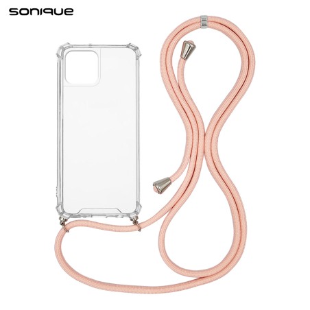 Sonique Back Cover Σιλικόνης με Λουράκι Διάφανο (iPhone 15)
