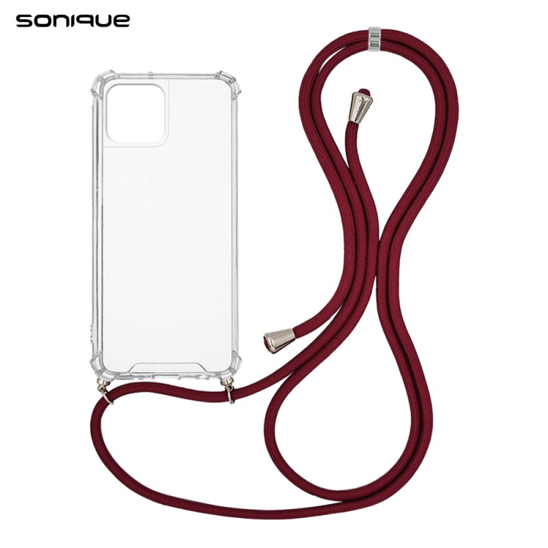 Sonique Back Cover Σιλικόνης με Λουράκι Διάφανο (iPhone 15)