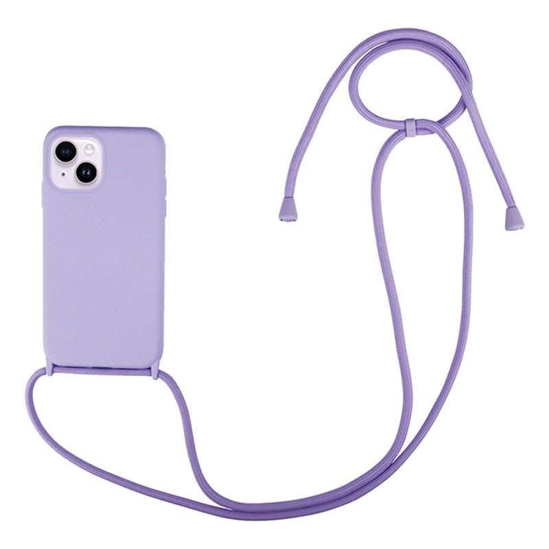 Sonique Carryhang Back Cover Σιλικόνης 0.5mm με Λουράκι Λιλά (iPhone 14)