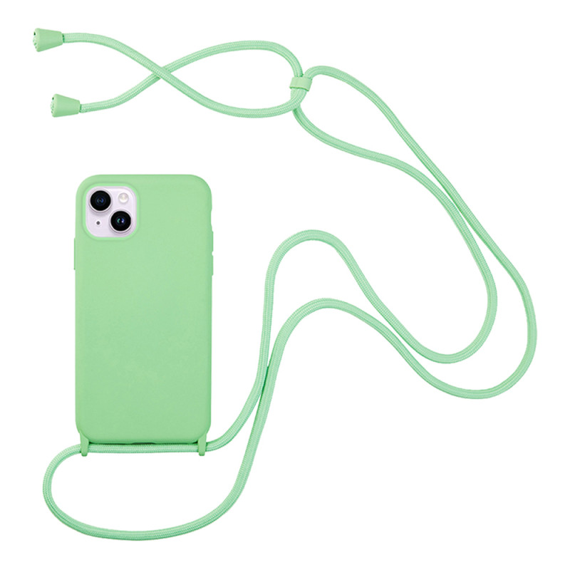 Sonique Carryhang Back Cover Σιλικόνης 0.5mm με Λουράκι Ανοιχτό Πράσινο (iPhone 14)