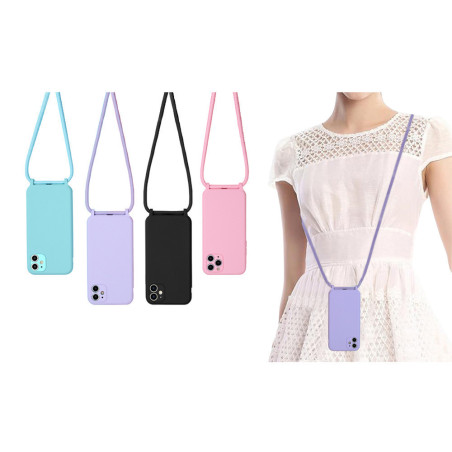 Sonique Carryhang Back Cover Σιλικόνης 0.5mm με Λουράκι Μαύρο (iPhone 14)