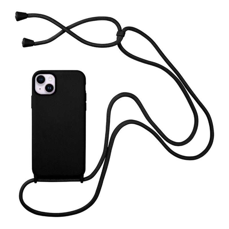 Sonique Carryhang Back Cover Σιλικόνης 0.5mm με Λουράκι Μαύρο (iPhone 14)