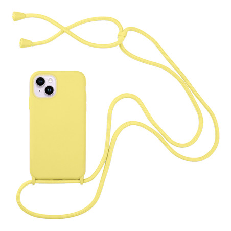 Sonique Carryhang Back Cover Σιλικόνης 0.5mm με Λουράκι Κίτρινο (iPhone 14)