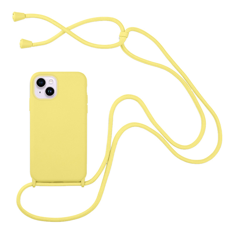 Sonique Carryhang Back Cover Σιλικόνης 0.5mm με Λουράκι Κίτρινο (iPhone 14)