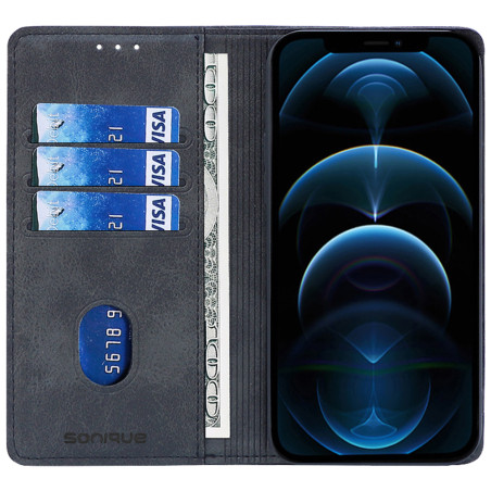 Sonique Vintage Wallet Δερματίνης Μαύρο (iPhone 14)
