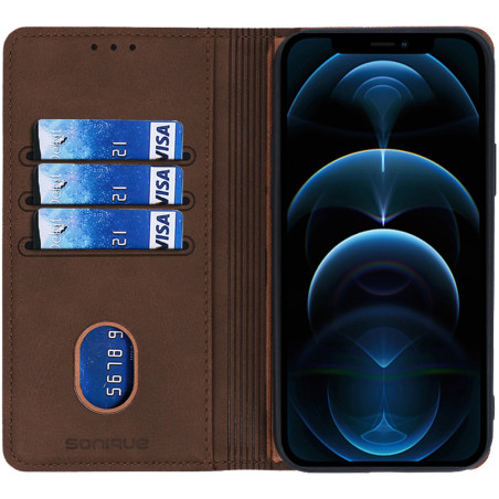 Sonique Vintage Wallet Δερματίνης Καφέ (iPhone 14)