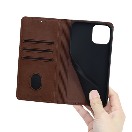 Sonique Vintage Wallet Δερματίνης Καφέ (iPhone 14)