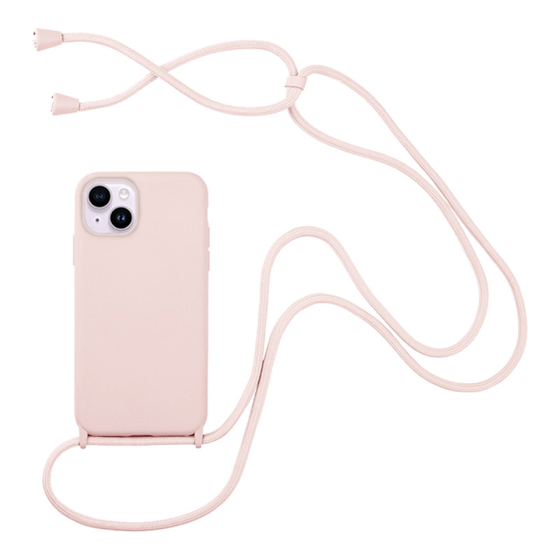 Sonique CarryHang Back Cover Σιλικόνης 0.5mm με Λουράκι Ροζ (iPhone 14)