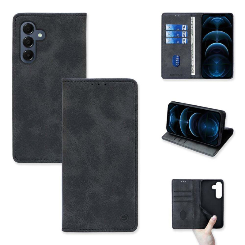 Θήκη Πορτοφόλι Vintage Magnet Wallet Sonique Samsung Galaxy A16 4g Galaxy A16 5g Μαύρο
