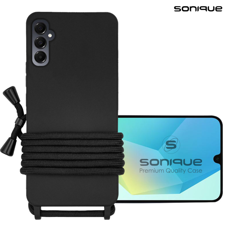 Θήκη Σιλικόνης Κορδόνι Carryhang Sonique Samsung Galaxy A16 4g Galaxy A16 5g Μαύρο
