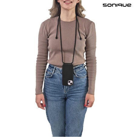 Θήκη Σιλικόνης Κορδόνι Carryhang Sonique Samsung Galaxy A16 4g Galaxy A16 5g Μαύρο