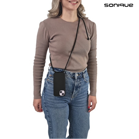 Θήκη Σιλικόνης Κορδόνι Carryhang Sonique Samsung Galaxy A16 4g Galaxy A16 5g Μαύρο