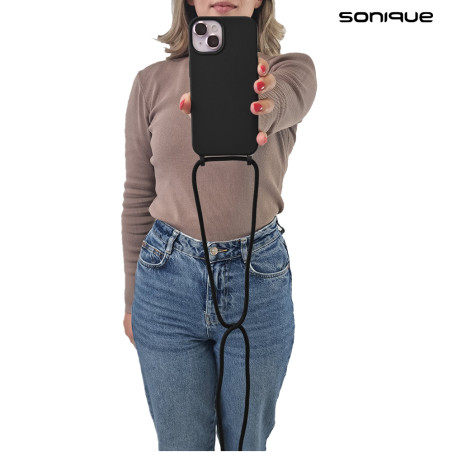Θήκη Σιλικόνης Κορδόνι Carryhang Sonique Samsung Galaxy A16 4g Galaxy A16 5g Μαύρο