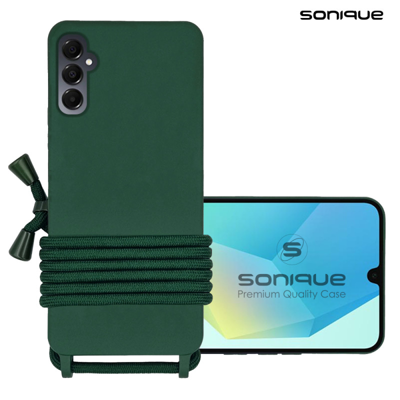 Θήκη Σιλικόνης Κορδόνι Carryhang Sonique Samsung Galaxy A16 4g Galaxy A16 5g Πράσινο Σκούρο