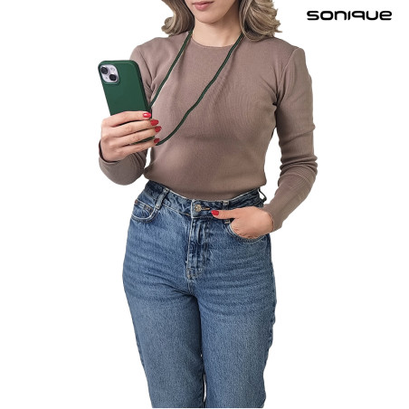 Θήκη Σιλικόνης Κορδόνι Carryhang Sonique Samsung Galaxy A16 4g Galaxy A16 5g Πράσινο Σκούρο