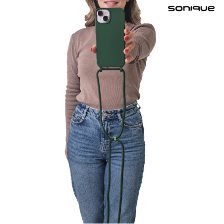 Θήκη Σιλικόνης Κορδόνι Carryhang Sonique Samsung Galaxy A16 4g Galaxy A16 5g Πράσινο Σκούρο