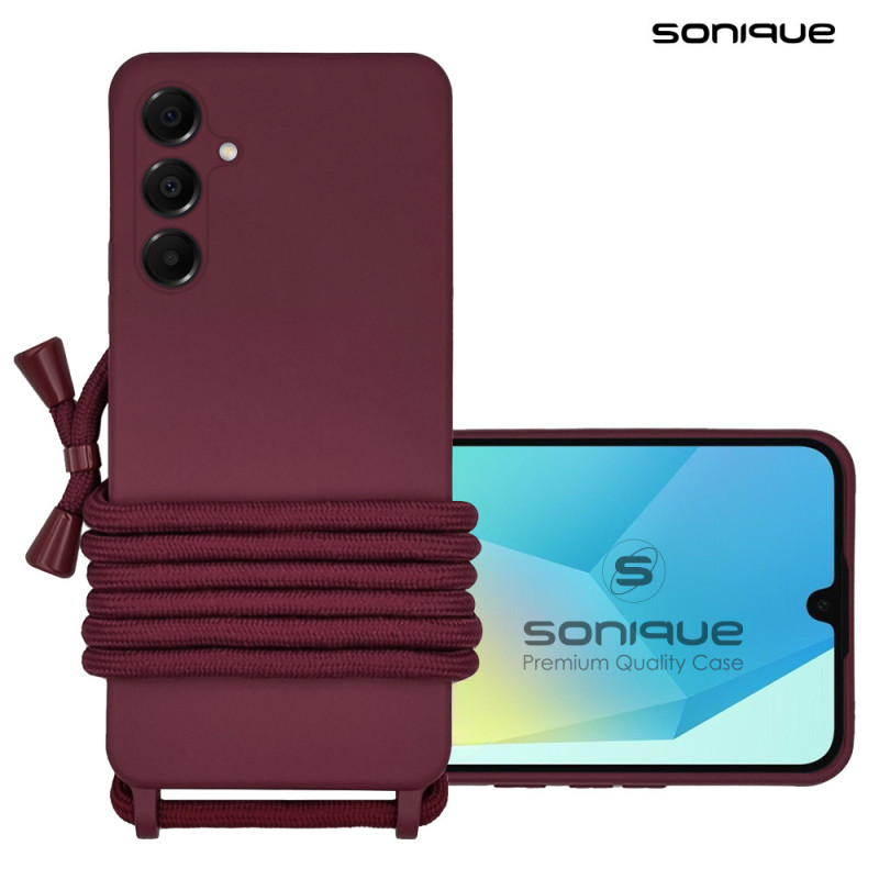 Θήκη Σιλικόνης Κορδόνι Carryhang Sonique Samsung Galaxy A16 4g Galaxy A16 5g Μπορντώ