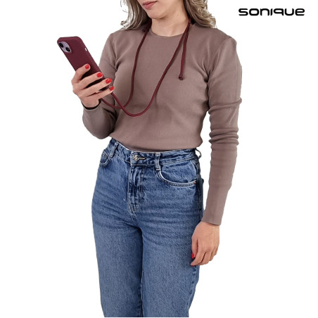 Θήκη Σιλικόνης Κορδόνι Carryhang Sonique Samsung Galaxy A16 4g Galaxy A16 5g Μπορντώ