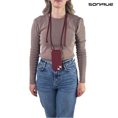 Θήκη Σιλικόνης Κορδόνι Carryhang Sonique Samsung Galaxy A16 4g Galaxy A16 5g Μπορντώ