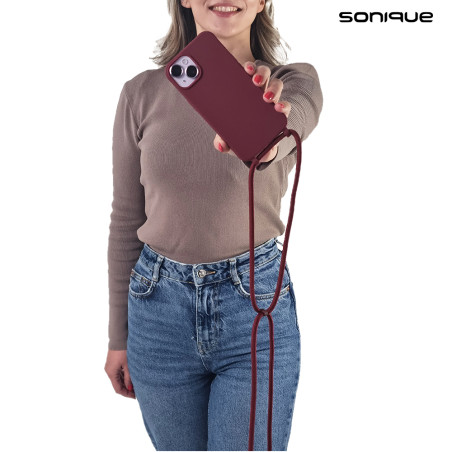 Θήκη Σιλικόνης Κορδόνι Carryhang Sonique Samsung Galaxy A16 4g Galaxy A16 5g Μπορντώ