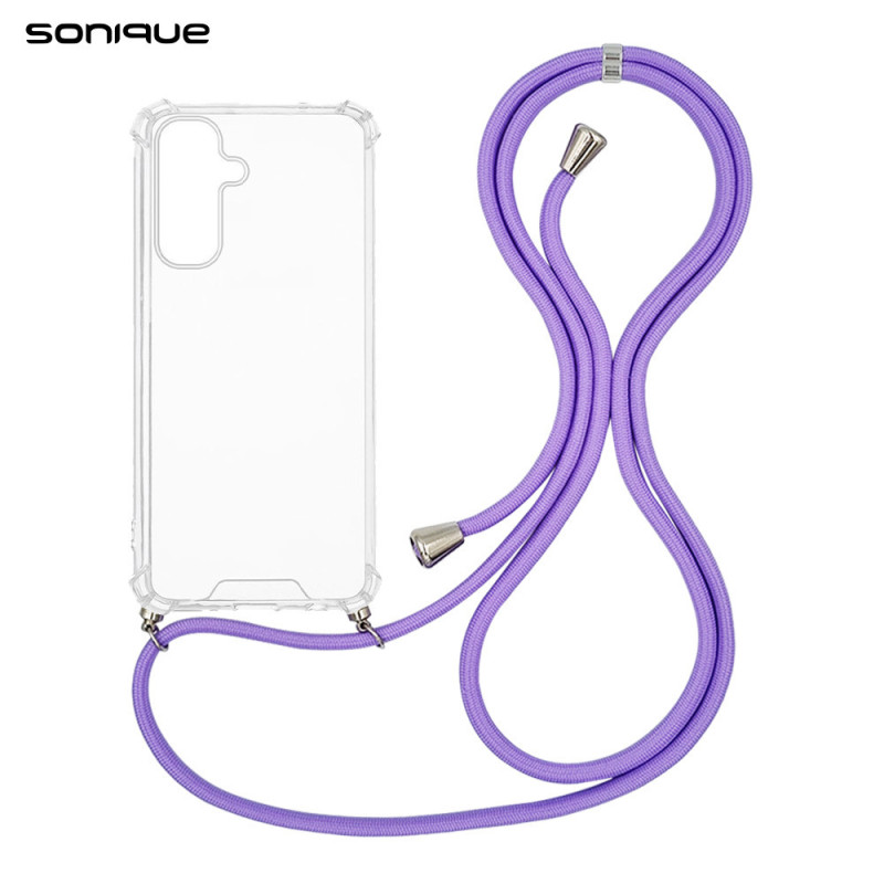 Θήκη Σιλικόνης Κορδόνι Sonique Armor Clear Samsung Galaxy A17 4g Galaxy A17 5g Λιλά
