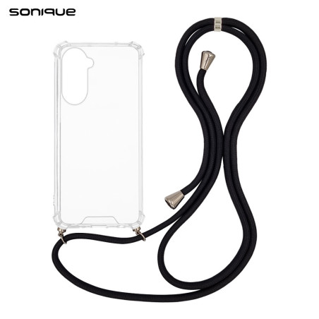 Θήκη Σιλικόνης Κορδόνι Sonique Armor Clear Samsung Galaxy A37 5g Μαύρο