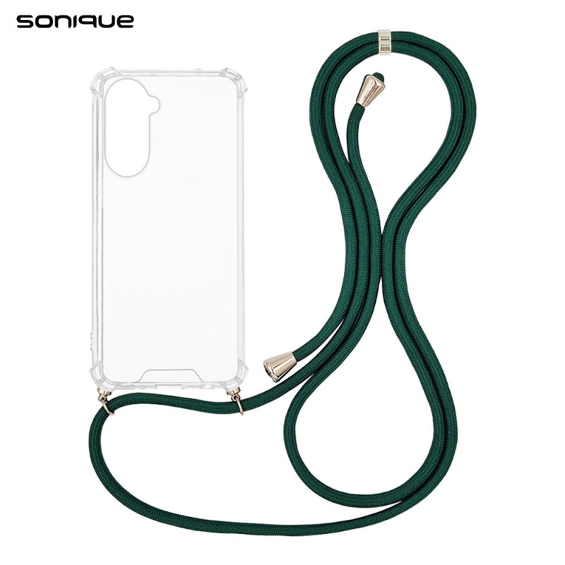 Θήκη Σιλικόνης Κορδόνι Sonique Armor Clear Samsung Galaxy A37 5g Πράσινο Σκούρο