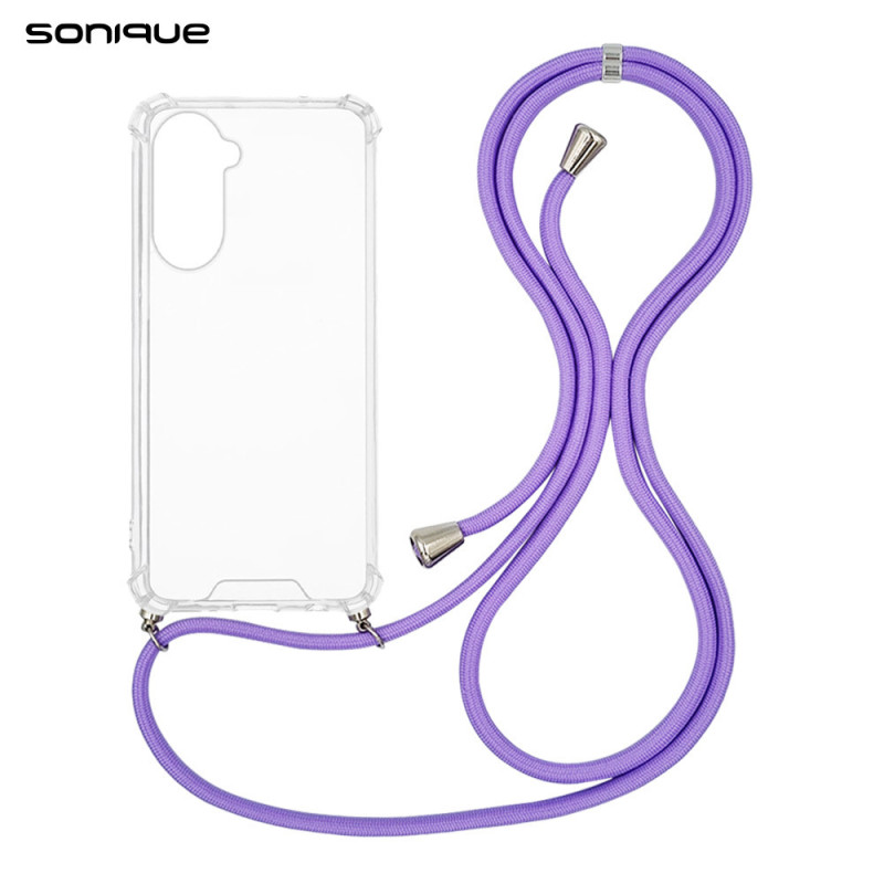Θήκη Σιλικόνης Κορδόνι Sonique Armor Clear Samsung Galaxy A57 5g Λιλά