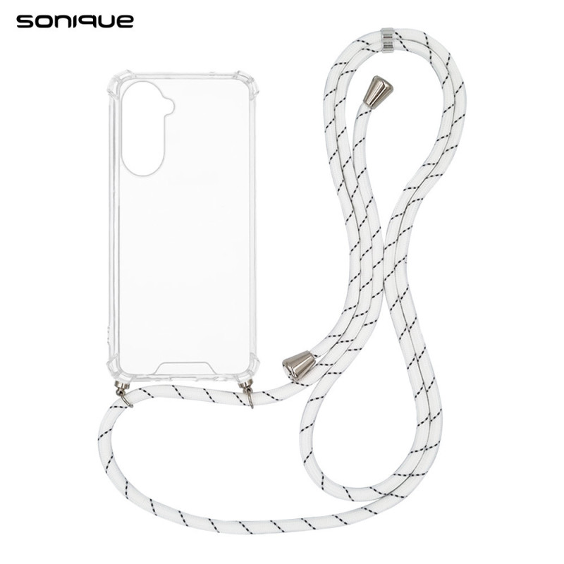 Θήκη Σιλικόνης Κορδόνι Sonique Armor Clear Samsung Galaxy A57 5g Rainbow Λευκό
