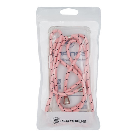 Θήκη Σιλικόνης Κορδόνι Sonique Armor Clear Samsung Galaxy S26 Rainbow Ροζ