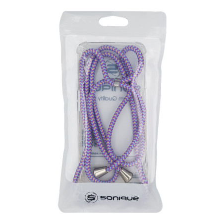 Θήκη Σιλικόνης Κορδόνι Sonique Armor Clear Samsung Galaxy S26 Rainbow Λιλά