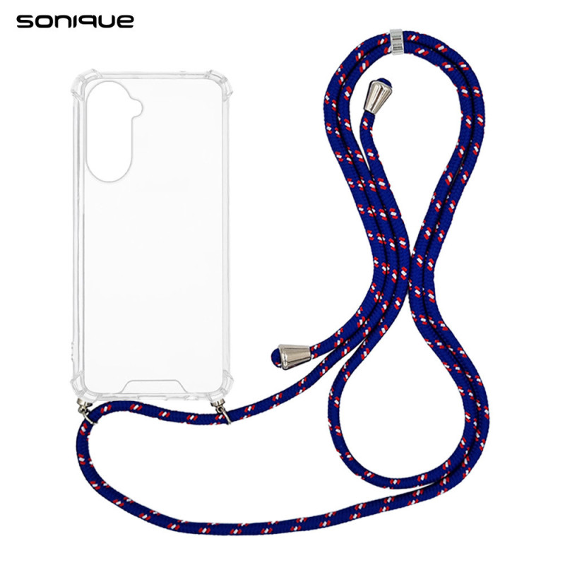 Θήκη Σιλικόνης Κορδόνι Sonique Armor Clear Samsung Galaxy S26 Rainbow Μπλε