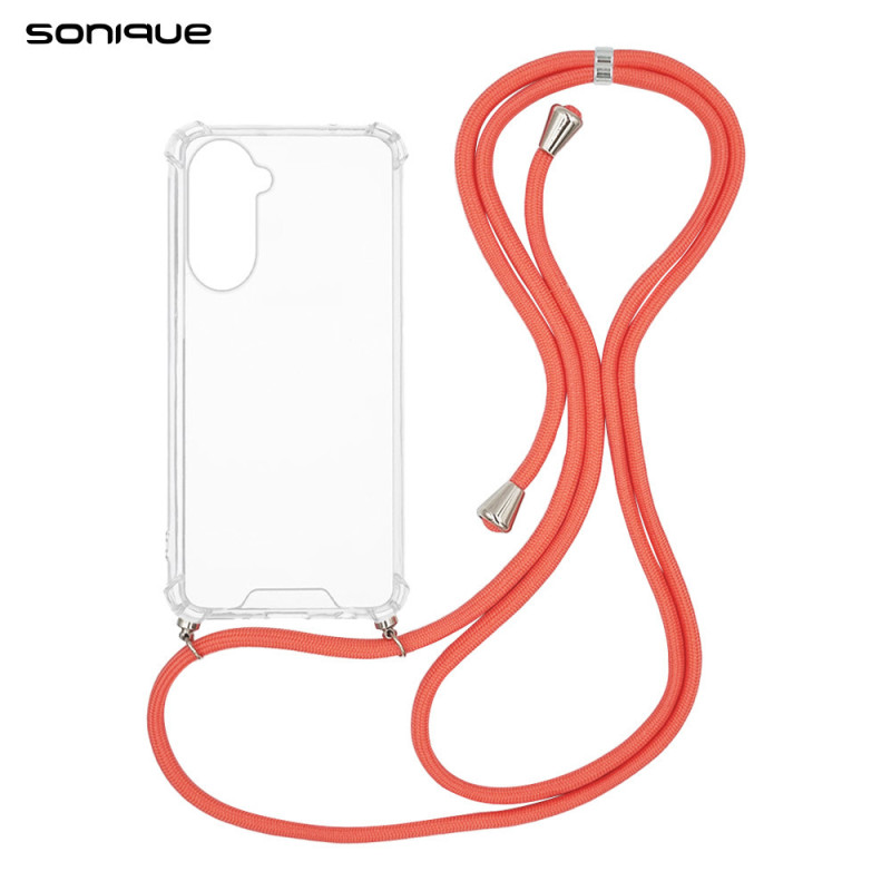 Θήκη Σιλικόνης Κορδόνι Sonique Armor Clear Samsung Galaxy S26 Κοραλλί