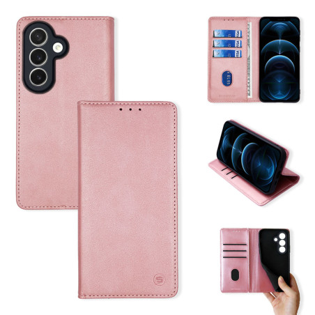 Θήκη Πορτοφόλι Vintage Magnet Wallet Sonique Samsung Galaxy S26 Ροζ Χρυσό
