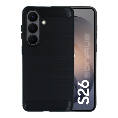 Θήκη Σιλικόνης Sonique Carbon Brushed Samsung Galaxy S26 Plus Μαύρο