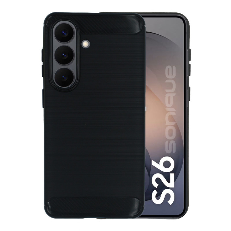 Θήκη Σιλικόνης Sonique Carbon Brushed Samsung Galaxy S26 Plus Μαύρο