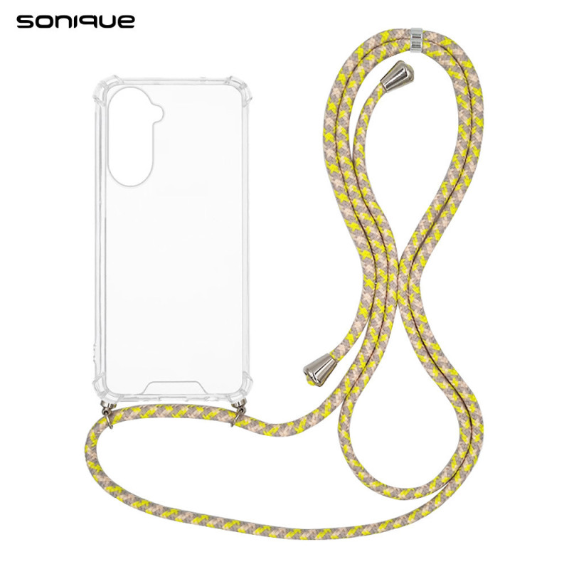 Θήκη Σιλικόνης Κορδόνι Sonique Armor Clear Samsung Galaxy S26 Rainbow Κίτρινο