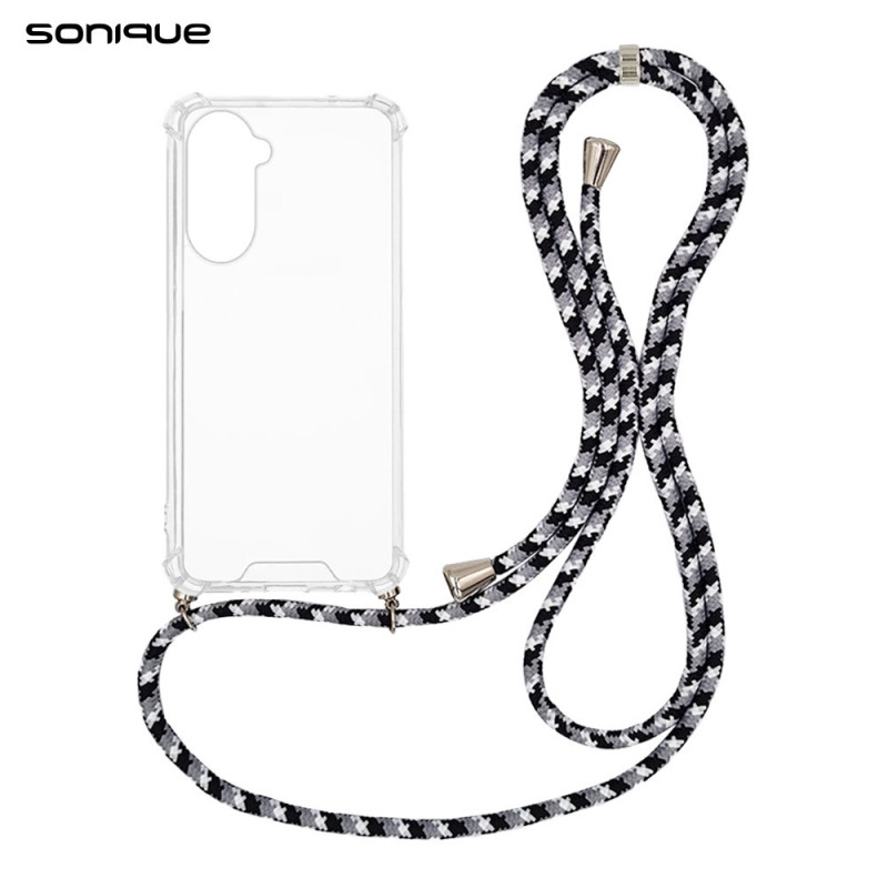Θήκη Σιλικόνης Κορδόνι Sonique Armor Clear Samsung Galaxy S26 Rainbow Μαύρο