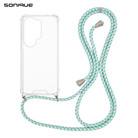 Θήκη Σιλικόνης Κορδόνι Sonique Armor Clear Samsung Galaxy S26 Ultra Rainbow Βεραμάν