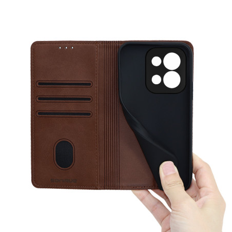 Θήκη Πορτοφόλι Vintage Magnet Wallet Sonique Xiaomi Redmi 15C 4G / Poco C85 4G Καφέ