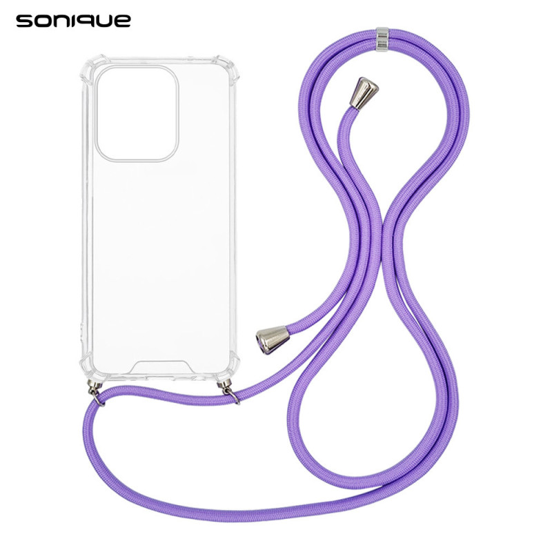 Θήκη Σιλικόνης Κορδόνι Sonique Armor Clear Xiaomi Redmi 15c 4g Redmi 15c 5g Poco C85 4g Λιλά
