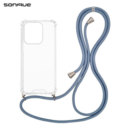 Θήκη Σιλικόνης Κορδόνι Sonique Armor Clear Xiaomi Redmi 15c 4g Redmi 15c 5g Poco C85 4g Μπλε Γκρι