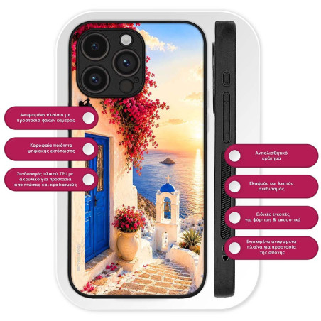 Θήκη Sonique Greek Island Muse Series Xiaomi Redmi 15c 4g Redmi 15c 5g Poco C85 4g Ηλιοβασίλεμα Σαντορίνης