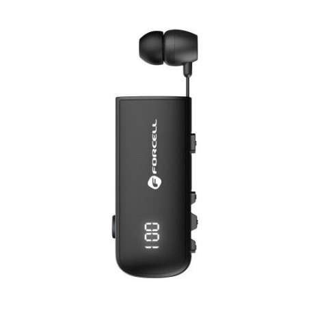 Forcell F-Audio Drive Earbud Bluetooth Handsfree Ακουστικό Πέτου με Αντοχή στον Ιδρώτα Μαύρο